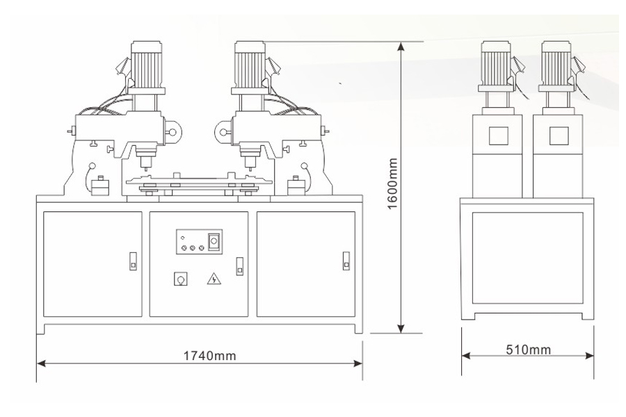 四頭氣動鉚接機(jī)結(jié)構(gòu)尺寸圖